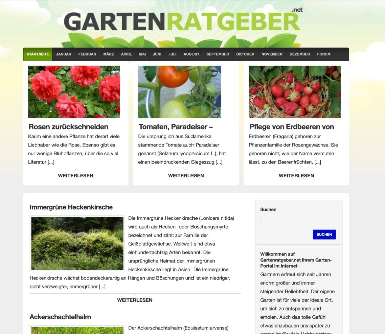 Gartenratgeber.net im Jahr 2014
